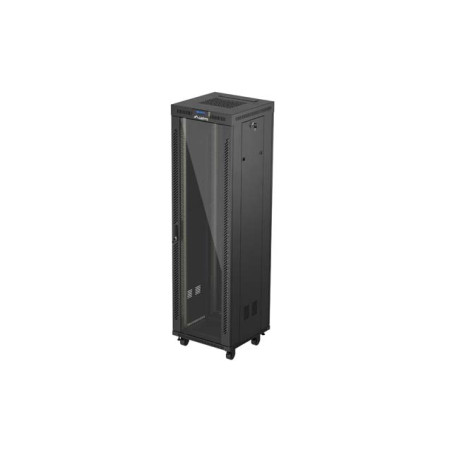 19'' VOĽNE STOJÚCA RACKOVÁ SKRIŇA 42U/600X600 (FLAT PACK) S PRESKLENÝMI DVERAMI LCD ČIERNA LANBERG V2