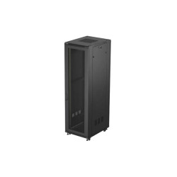 19'' VOĽNE STOJÚCA RACKOVÁ SKRIŇA 42U/600X800 (FLAT PACK) SO SIEŤOVANÝMI DVERAMI ČIERNA LANBERG