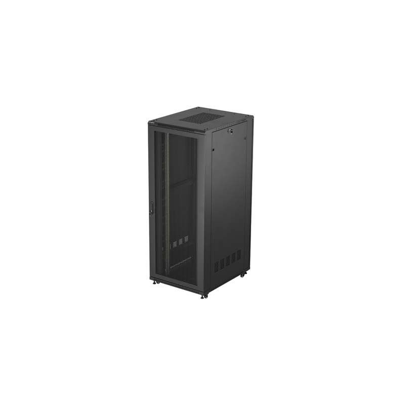 19'' VOĽNE STOJÚCA RACKOVÁ SKRIŇA 42U/800X1000 (FLAT PACK) SO SIEŤOVÝMI DVERAMI ČIERNA LANBERG