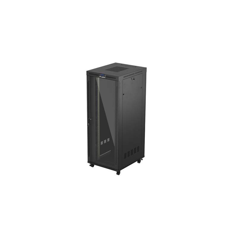 19'' VOĽNE STOJÚCA RACKOVÁ SKRIŇA 42U/800X1000 (FLAT PACK) S PRESKLENÝMI DVERAMI LCD ČIERNA LANBERG V2