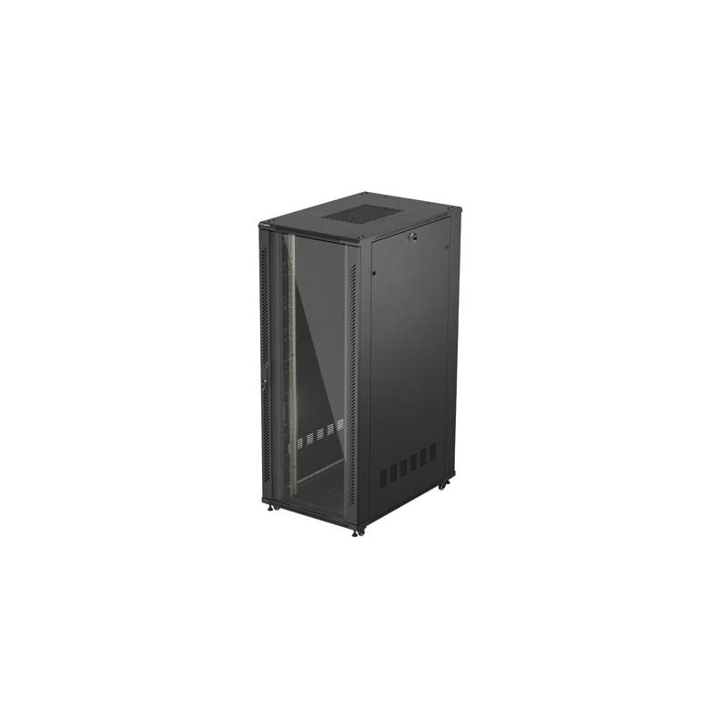 19'' VOĽNE STOJÚCA RACKOVÁ SKRIŇA 42U 800X1200 ČIERNE SKLENENÉ DVERE LANBERG (PLOCHÉ BALENIE)