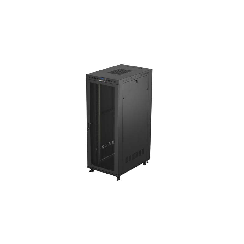 19'' VOĽNE STOJÚCA RACKOVÁ SKRIŇA 42U/800X1200 (FLAT PACK) SO SIEŤOVÝMI DVERAMI LCD ČIERNA LANBERG V2