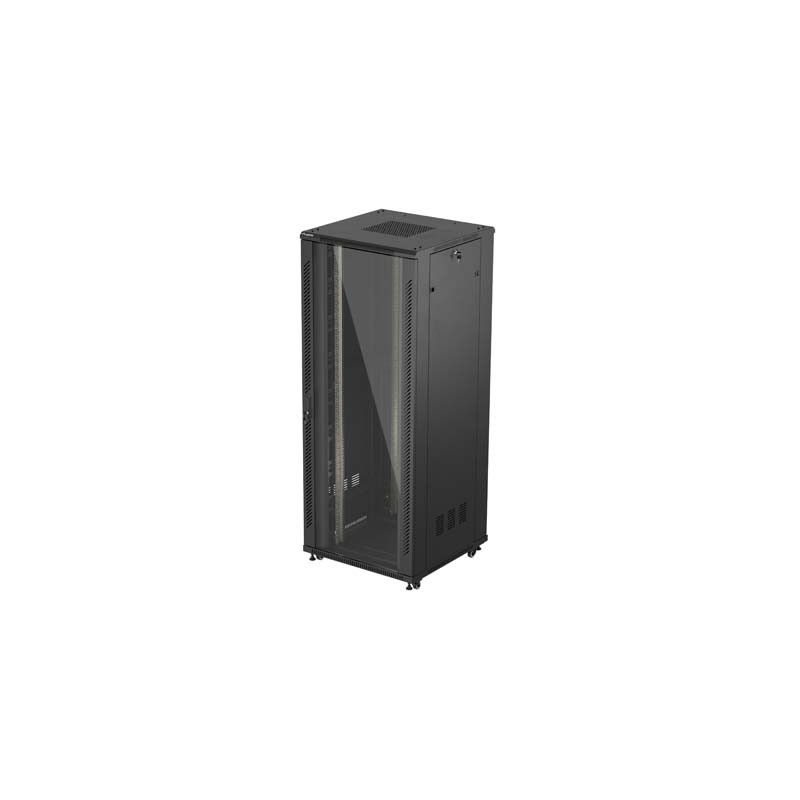 19'' VOĽNE STOJÚCA RACKOVÁ SKRIŇA 42U 800X800 ČIERNE SKLENENÉ DVERE LANBERG (PLOCHÉ BALENIE)