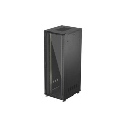 19'' VOĽNE STOJÚCA RACKOVÁ SKRIŇA 47U/800X1000 (FLAT PACK) S PRESKLENÝMI DVERAMI ČIERNA LANBERG
