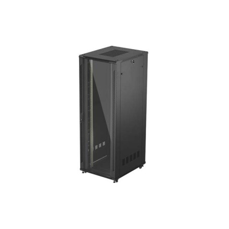 19'' VOĽNE STOJÚCA RACKOVÁ SKRIŇA 47U/800X1000 (FLAT PACK) S PRESKLENÝMI DVERAMI ČIERNA LANBERG