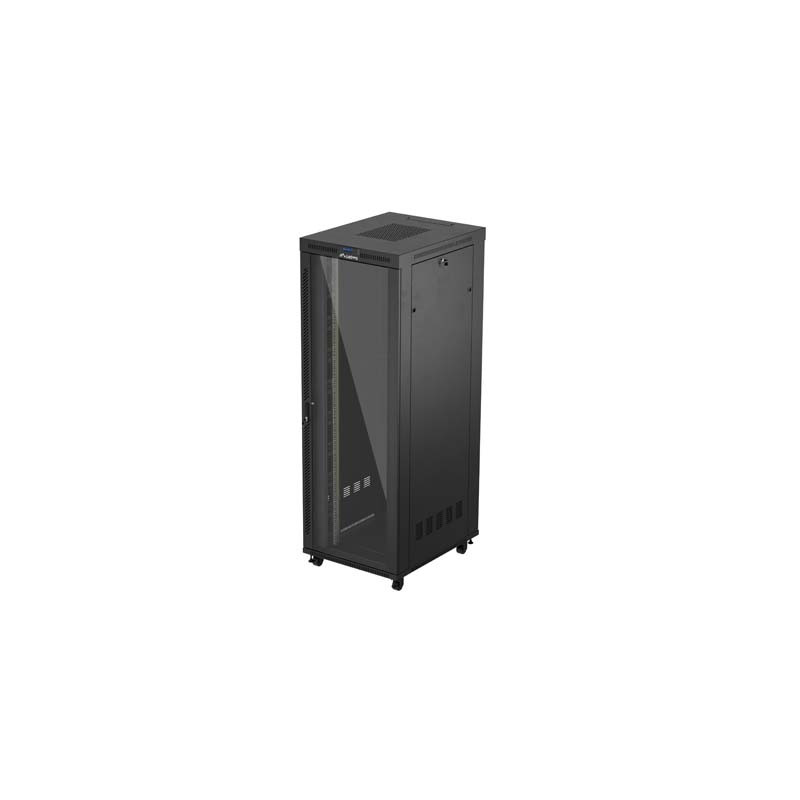 19'' VOĽNE STOJÚCA RACKOVÁ SKRIŇA 47U/800X1000 (FLAT PACK) S PRESKLENÝMI DVERAMI LCD ČIERNA LANBERG V2