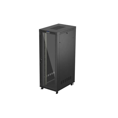19'' VOĽNE STOJÚCA RACKOVÁ SKRIŇA 47U 800X1200 ČIERNE SKLENENÉ DVERE LCD LANBERG (FLAT PACK) V2