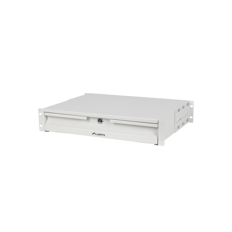 19'' 2U 360MM ŠEDÁ SKRIŇOVÁ ZÁSUVKA LANBERG (2U/483X360MM NOSNOSŤ DO 90KG, 4BODOVÁ MONTÁŽ)