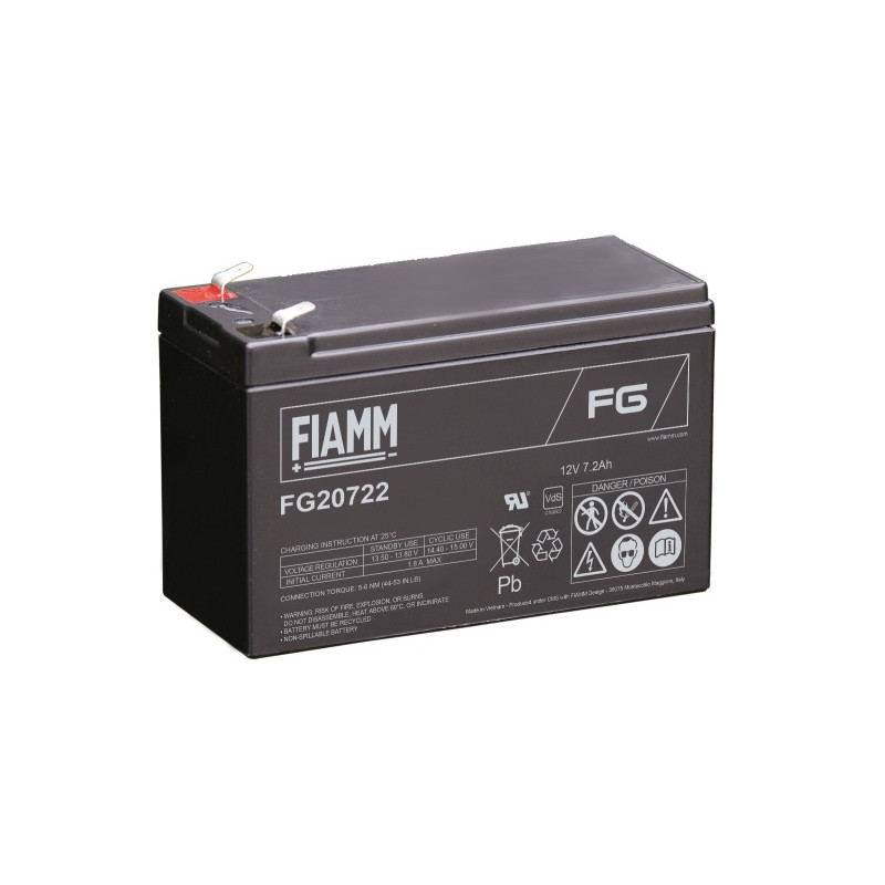 Fiamm olovená batéria FG20722 12V/7,2Ah Faston 6,3