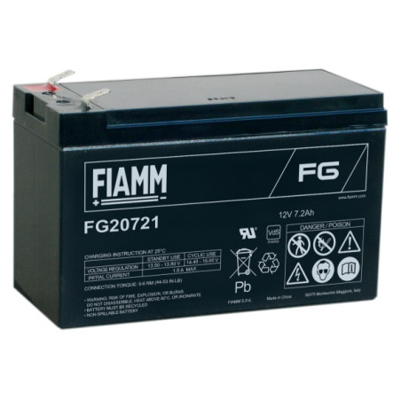 Fiamm olovená batéria FG20721 12V/7,2Ah Faston F1 4,8mm
