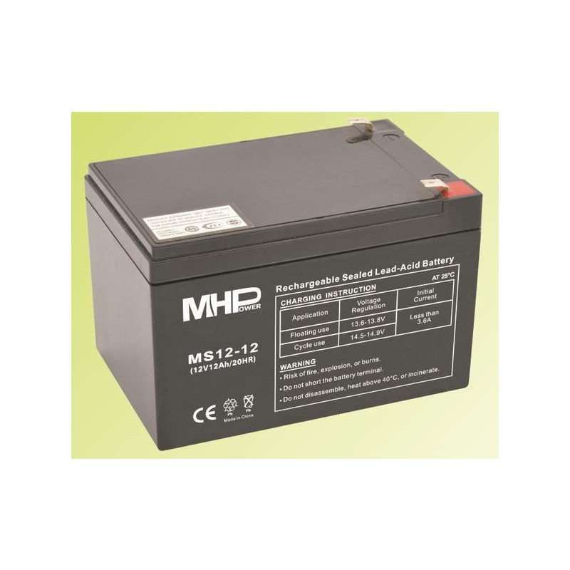 Pb akumulátor MHPower VRLA AGM 12V/12Ah (MS12-12)