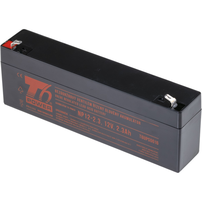 Akumulátor T6 Power NP12-2.3, 12V, 2,3Ah, F1