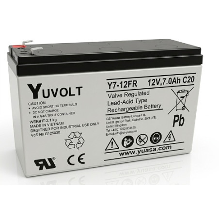 Yuasa YUVOLT Y7-12FR VdS (12V, 7Ah, F1)