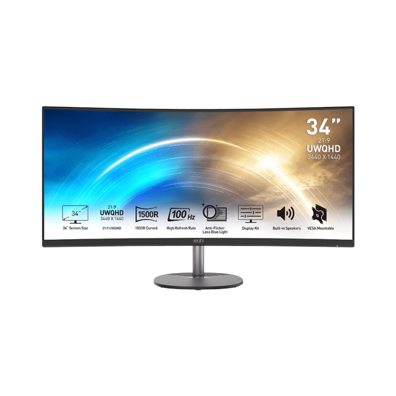 MSI Pro/MP341CQ/34''/VA/3440x1440/100Hz/1ms/Black/2R