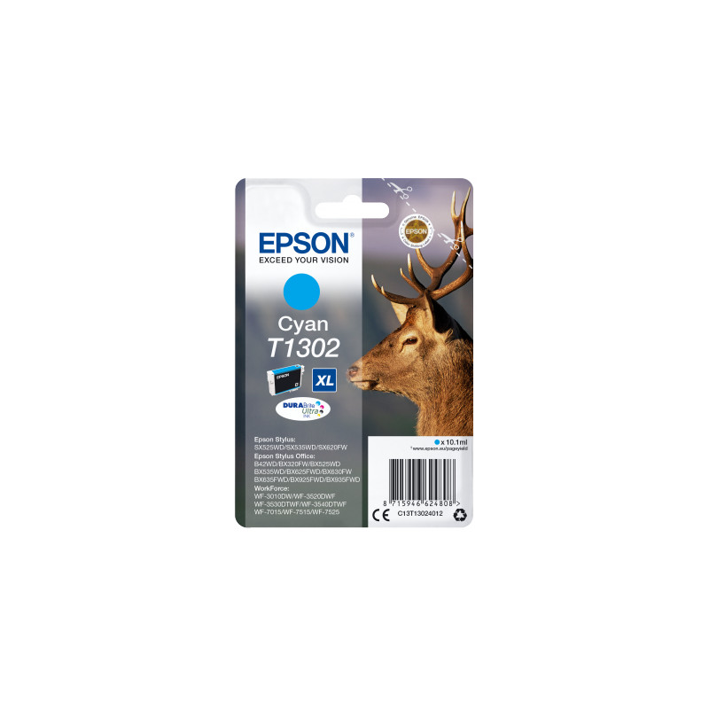 Epson Singlepack Cyan T1302 DURABrite Ultra Ink