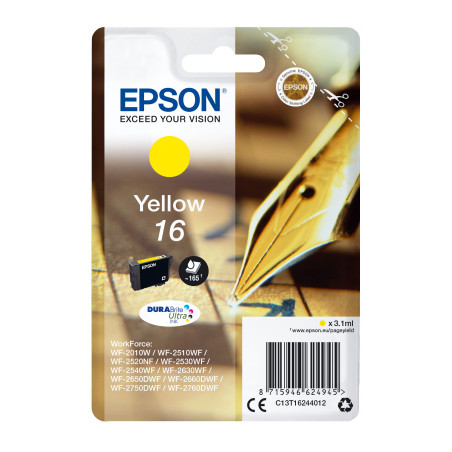 Epson Singlepack Yellow 16 DURABrite Ultra Ink