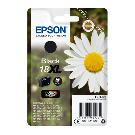 Epson Singlepack Black 18XL Claria Home Ink