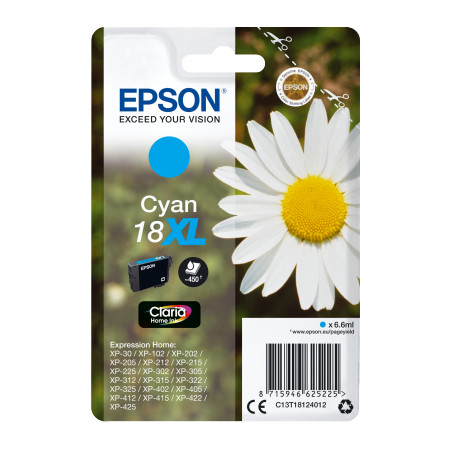 Epson Singlepack Cyan 18XL Claria Home Ink