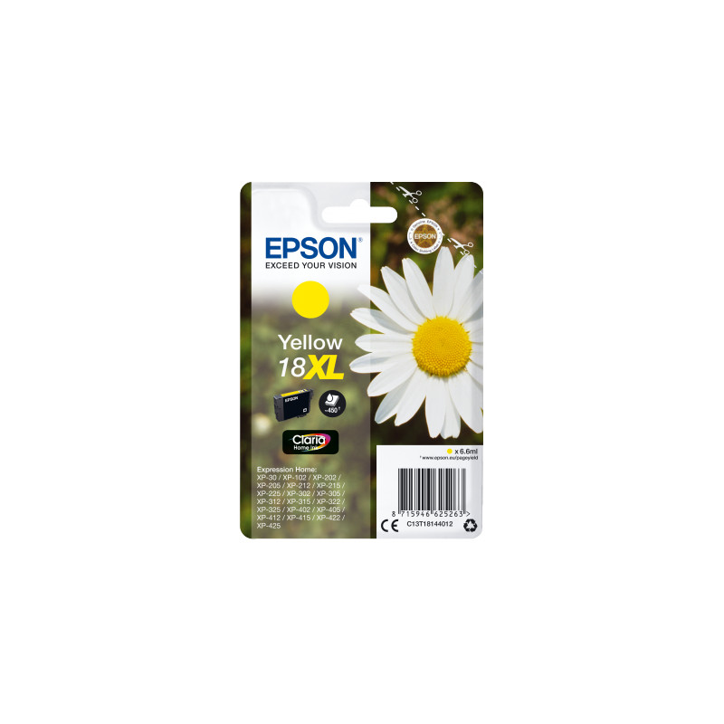 Epson Singlepack Yellow 18XL Claria Home Ink