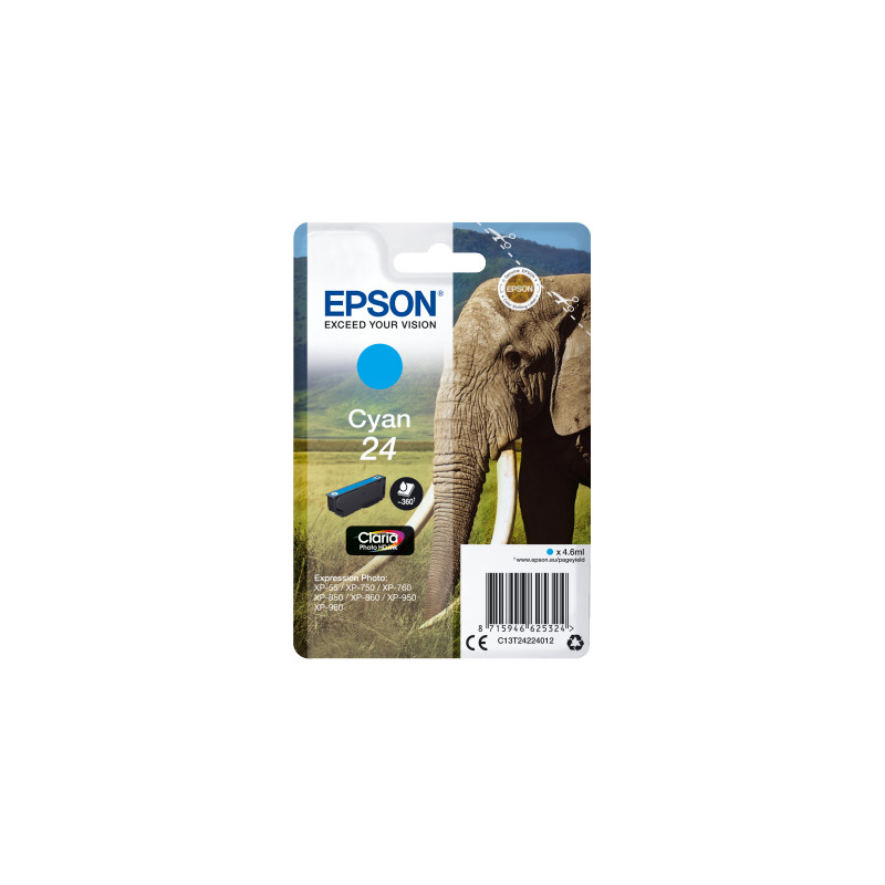 Epson Singlepack Cyan 24 Claria Photo HD Ink