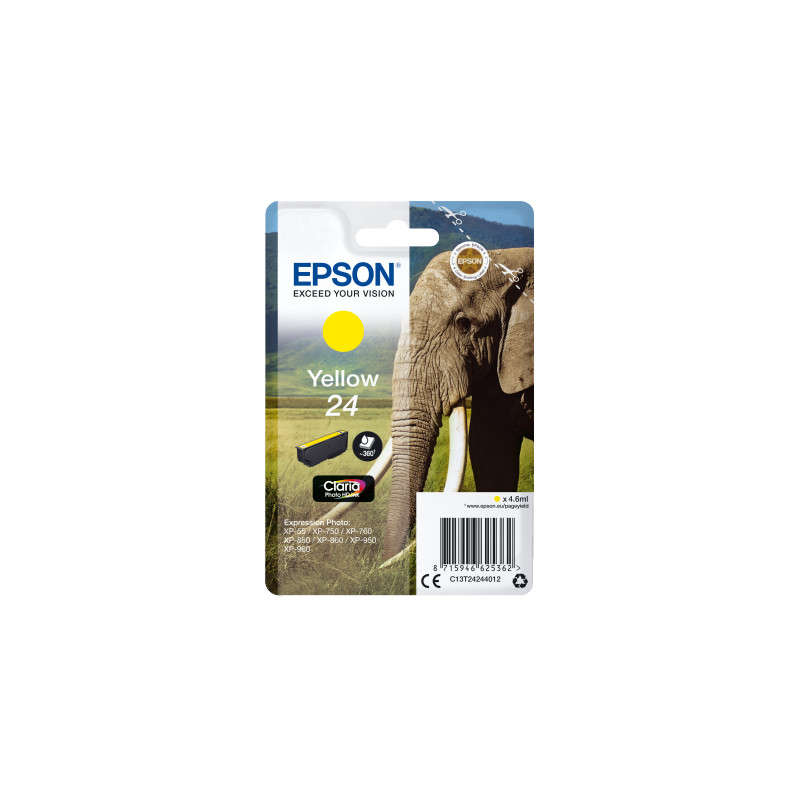 Epson Singlepack Yellow 24 Claria Photo HD Ink