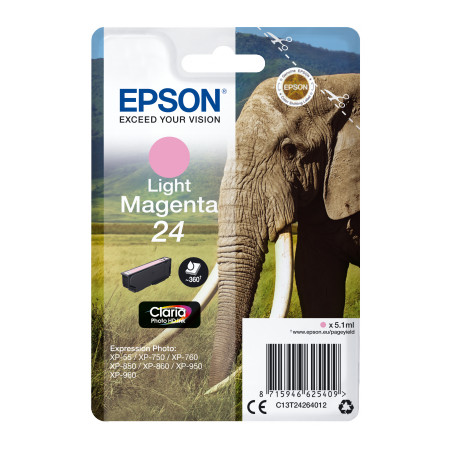 Epson Singlepack Light Magenta 24 Claira Photo Ink