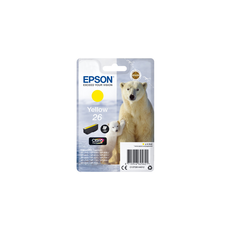 Epson Singlepack Yellow 26 Claria Premium Ink