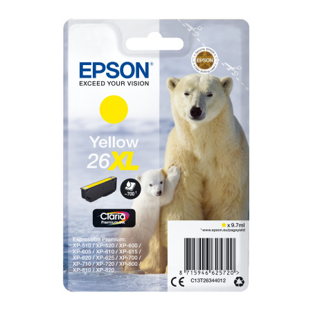 Epson Singlepack Yellow 26XL Claria Premium Ink