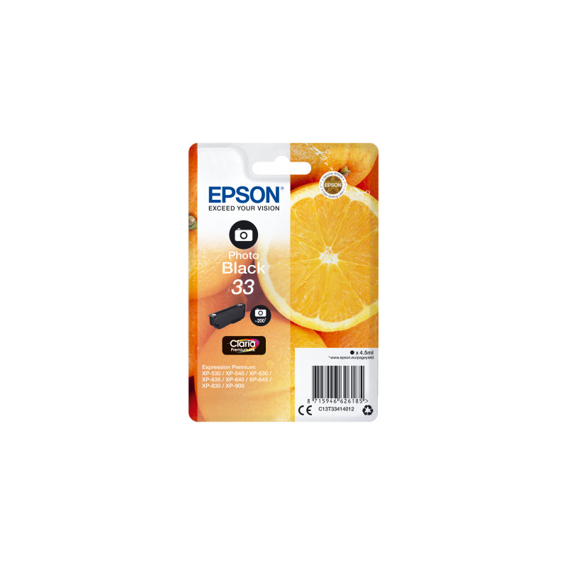 Epson Singlepack Photo Black 33 Claria Premium Ink