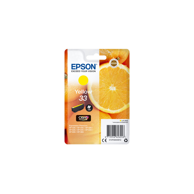 Epson Singlepack Yellow 33 Claria Premium Ink