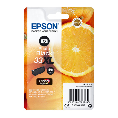Epson Singlepack Photo Black 33XL Claria Prem. Ink