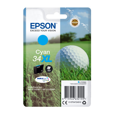 Epson Singlepack Cyan 34XL DURABrite Ultra Ink