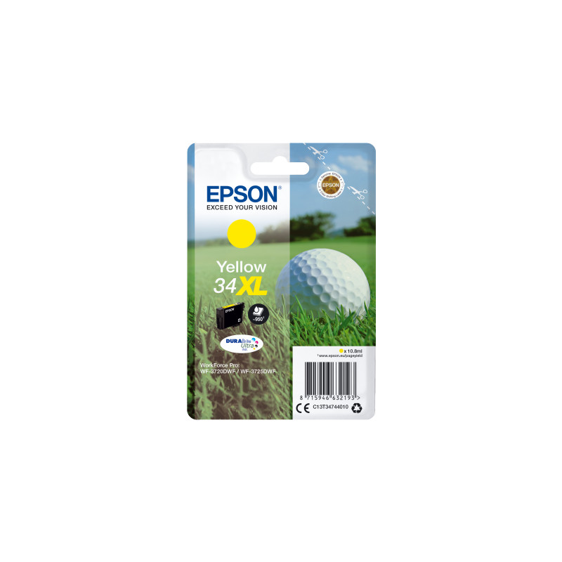 Epson Singlepack Yellow 34XL DURABrite Ultra Ink