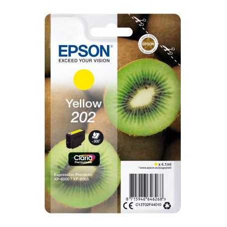 EPSON ink Yellow 202 Premium - singlepack, 4,1ml, 300s, štandard
