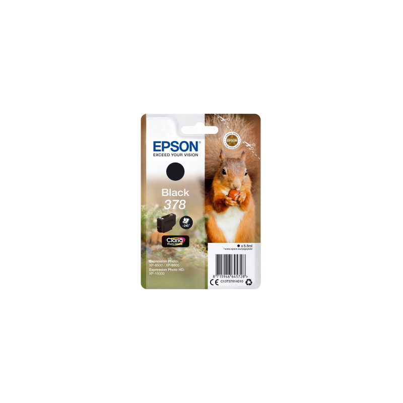 Epson Singlepack Black 378 Claria Photo HD Ink