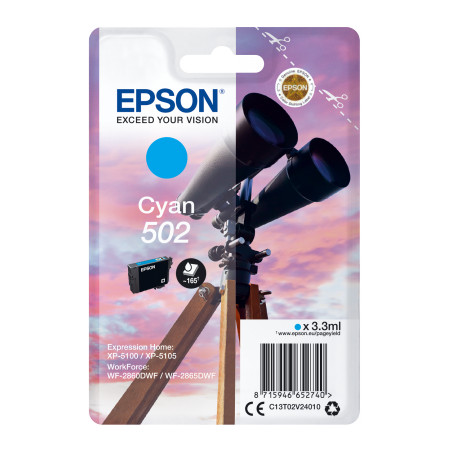 EPSON singlepack,Cyan 502,Ink,štandard