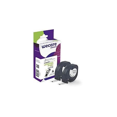 WECARE ARMOR páska kompatibilná s DYMO S0721610, Black/White, 2*12mm*4m