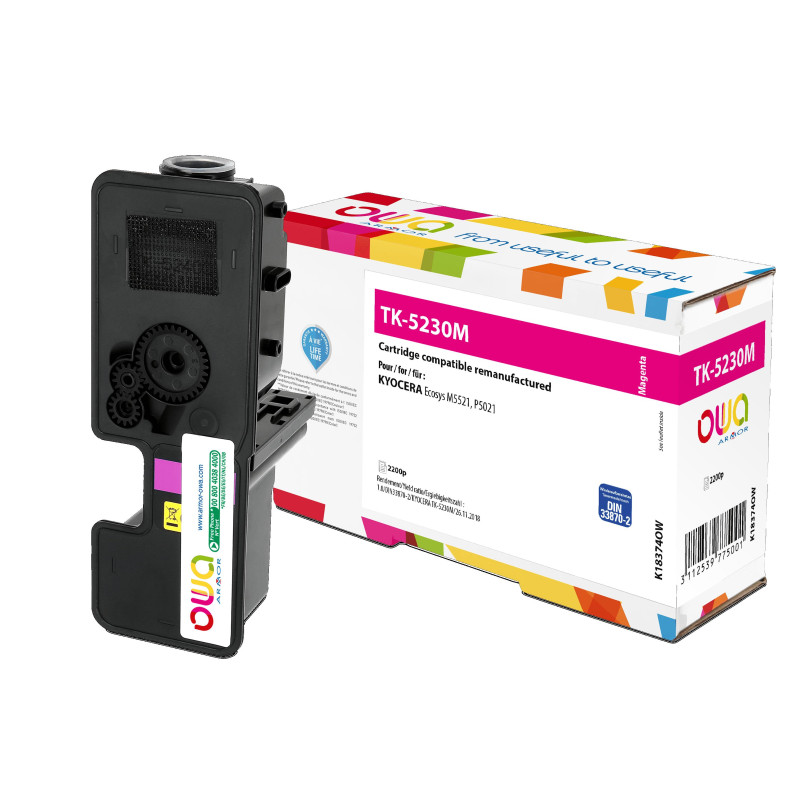 OWA Armor toner kompatibilný s Kyocera TK-5230M, 2200st, červená/magenta
