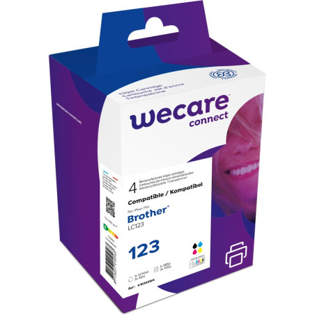 WECARE ARMOR ink sada kompatibilná s BROTHER LC-123 VAL BP, čierna/CMY