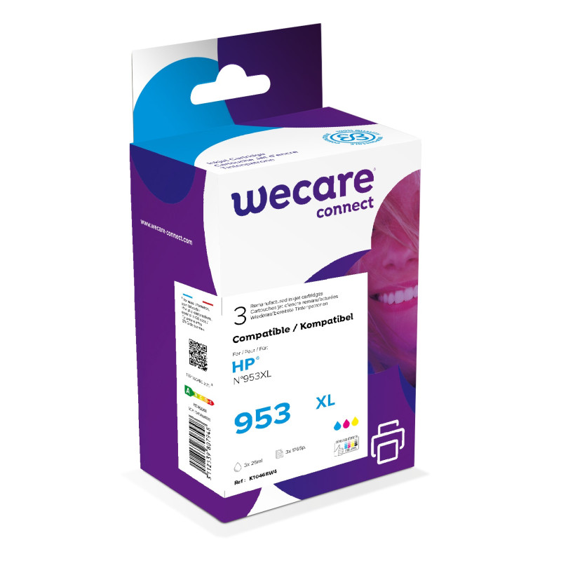 WECARE ARMOR ink sada kompatibilná s HP F6U16AE/F6U17AE/F6U18AE, CMY