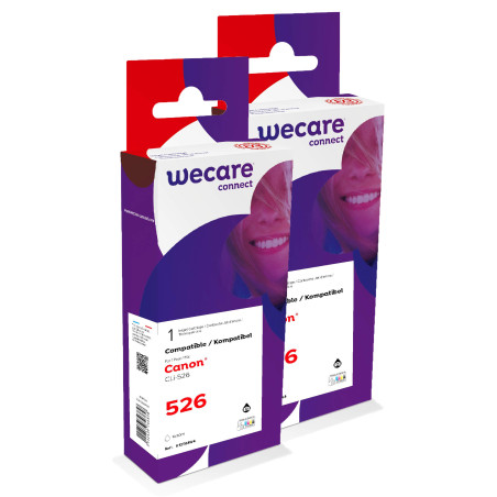 WECARE ARMOR sada ink kompatibilná s CANON CLI526BK 2x10,5 ml, čierna, CLI-526 BK