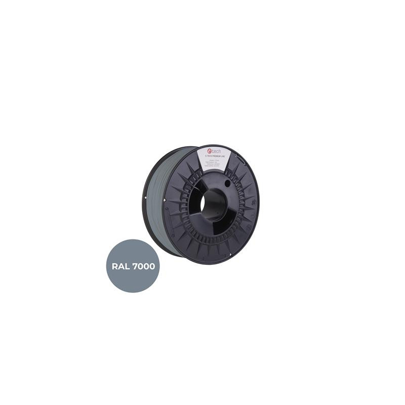 Tlačová struna (filament) C-TECH PREMIUM LINE, PETG, veverčie šedá, RAL7000, 1,75mm, 1kg