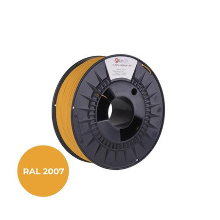 Tlačová struna (filament) C-TECH PREMIUM LINE, PLA, luminiscenčná svetlá oranžová, RAL2007, 1,75mm,