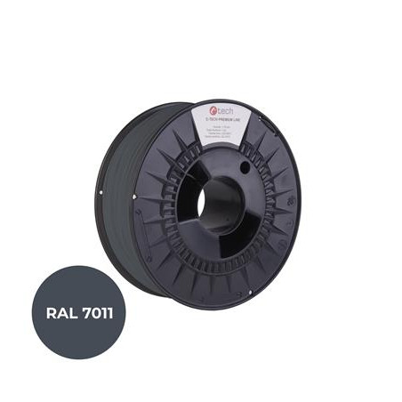 Tlačová struna (filament) C-TECH PREMIUM LINE, PLA, oceľová šedá, RAL7011, 1,75mm, 1kg