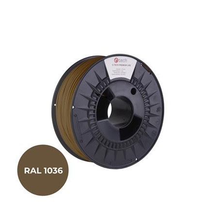 Tlačová struna (filament) C-TECH PREMIUM LINE, PLA, perleťová zlatá, RAL1036, 1,75mm, 1kg