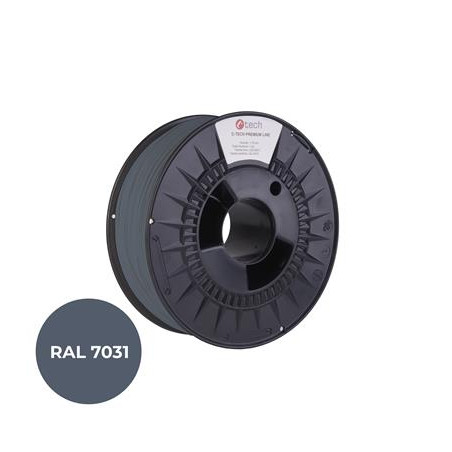 Tlačová struna (filament) C-TECH PREMIUM LINE, PLA, šedomodrá, RAL7031, 1,75mm, 1kg