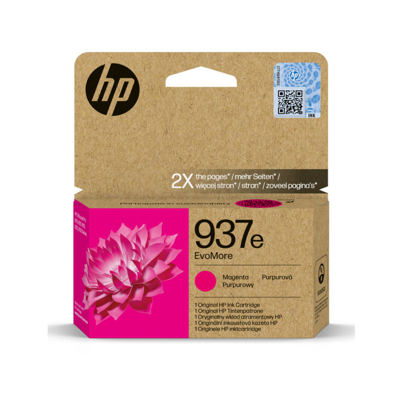 HP 937e atramentová náplň purpurová, 4S6W7NE