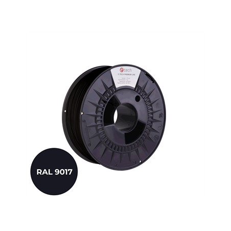 Filament C-TECH PREMIUM LINE, TPU 90A, flexibilný, dopravná čierna, RAL9017, 1,75mm, 1kg