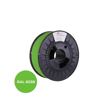 Filament C-TECH PREMIUM LINE, TPU 90A, flexibilná, luminiscenčná zelená, RAL6038, 1,75 mm, 1kg