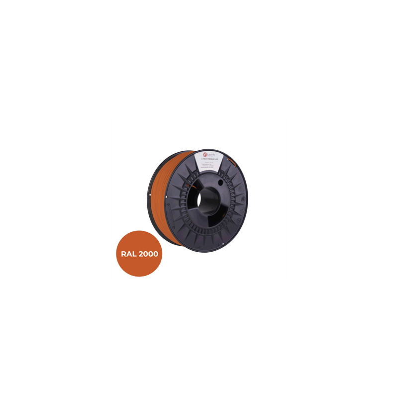 Filament C-TECH PREMIUM LINE, TPU 90A, flexibilný, žltooranžová, RAL2000, 1,75 mm, 1kg